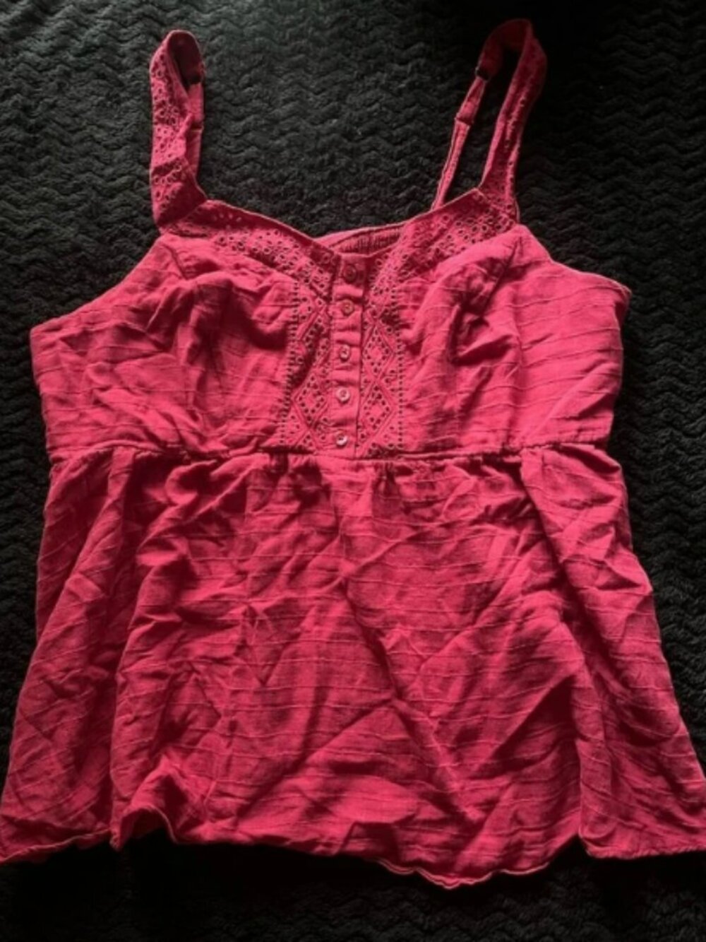 Torrid 1 Red Babydoll Cotton Window Pane Pullover Front Tank 1x 14-16